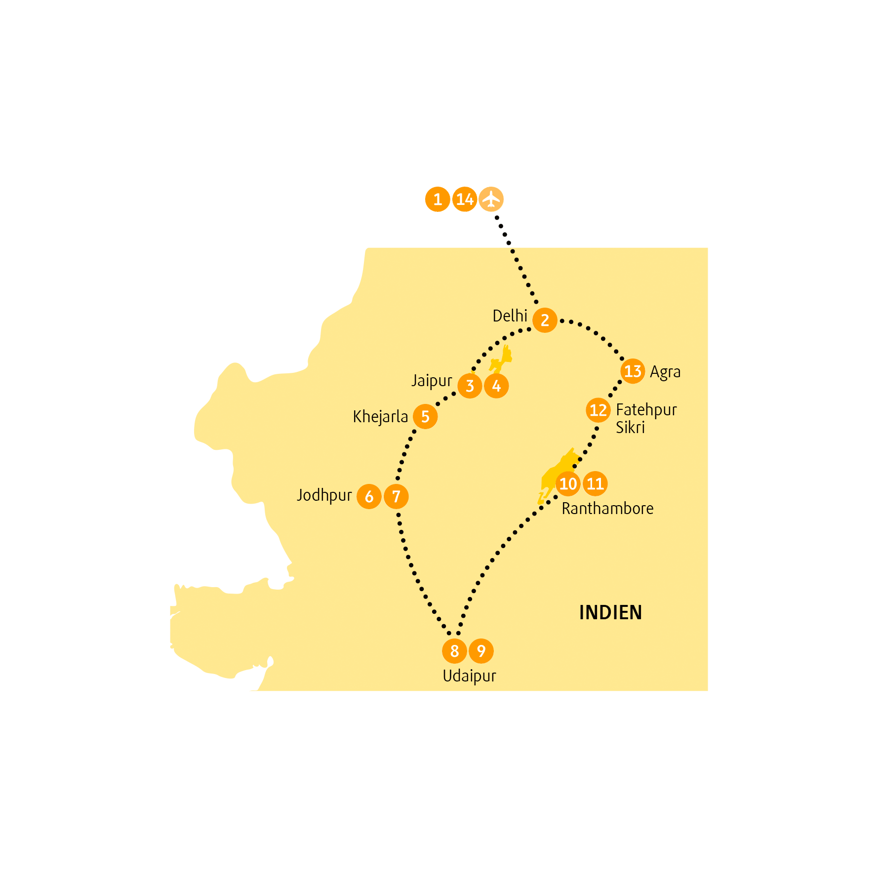 Reisekarte INRAJ